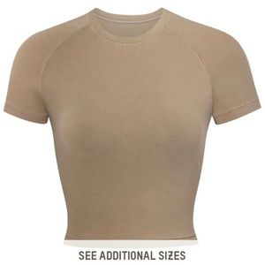 SKIMS New Vintage Raglan Tee Size 4x Color Dune